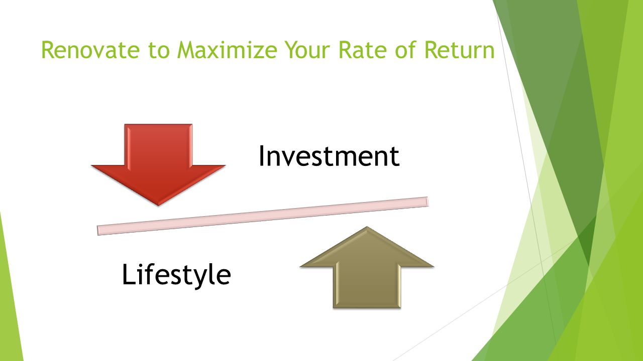 Renovate to Maximize Your Rate of Return Investment Lifestyle