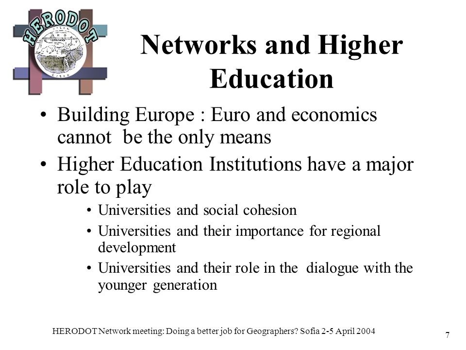 HERODOT Network meeting: Doing a better job for Geographers.