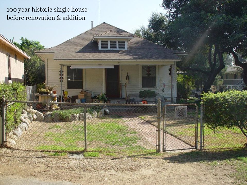 100 year historic single house before renovation & addition