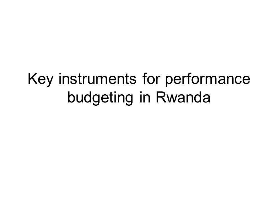 Key instruments for performance budgeting in Rwanda
