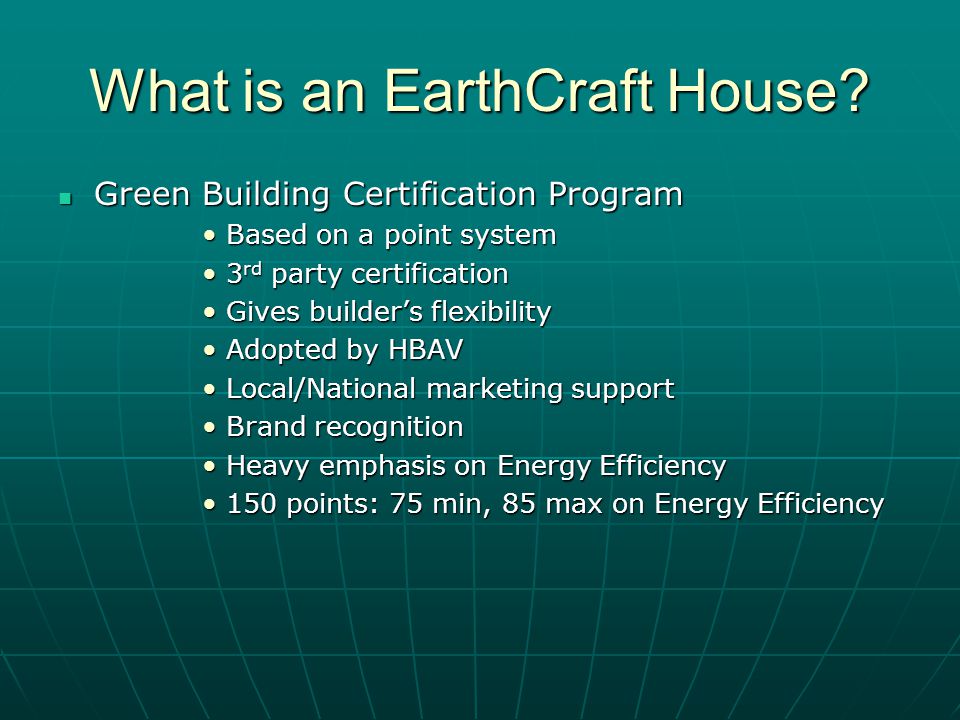 What is an EarthCraft House.