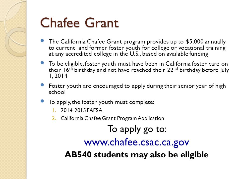 Cal Grant C Award Program
