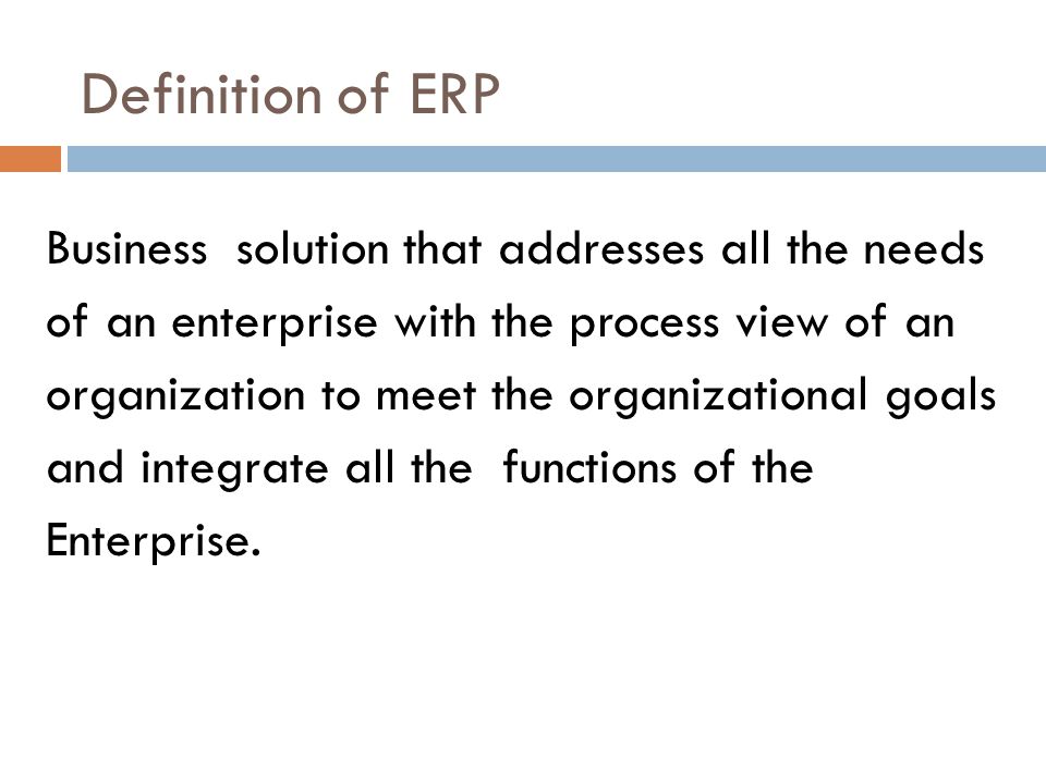 enterprise resource planning definition