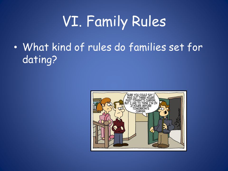 VI. Family Rules What kind of rules do families set for dating