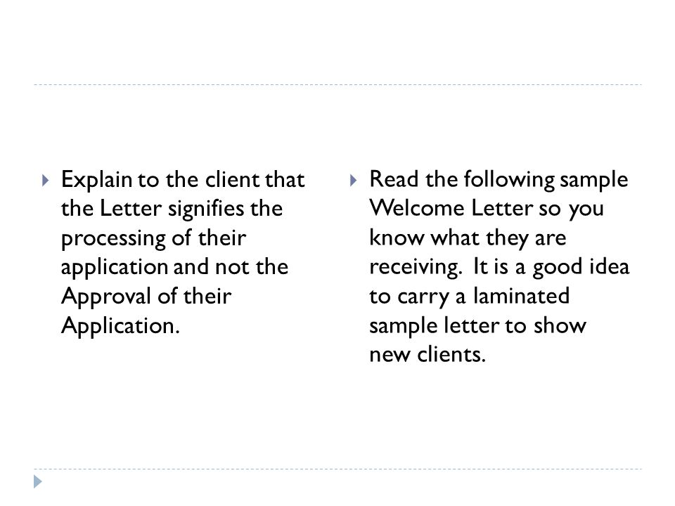 welcome letter to new clients