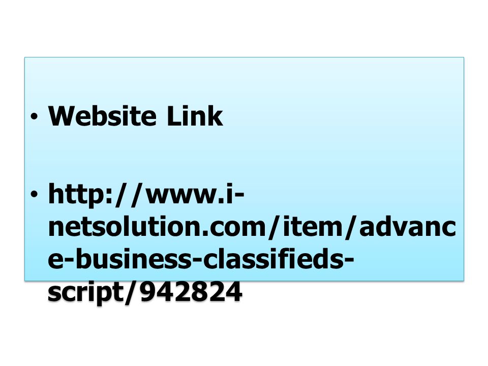 Website Link   netsolution.com/item/advanc e-business-classifieds- script/ Website Link   netsolution.com/item/advanc e-business-classifieds- script/942824