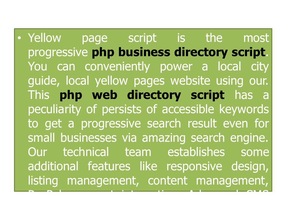 Yellow page script is the most progressive php business directory script.