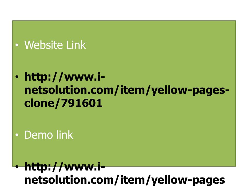 Website Link   netsolution.com/item/yellow-pages- clone/ Demo link   netsolution.com/item/yellow-pages clone/live_demo/791601