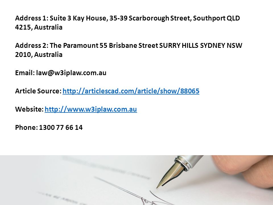 Address 1: Suite 3 Kay House, Scarborough Street, Southport QLD 4215, Australia Address 2: The Paramount 55 Brisbane Street SURRY HILLS SYDNEY NSW 2010, Australia   Article Source:   Website:   Phone: