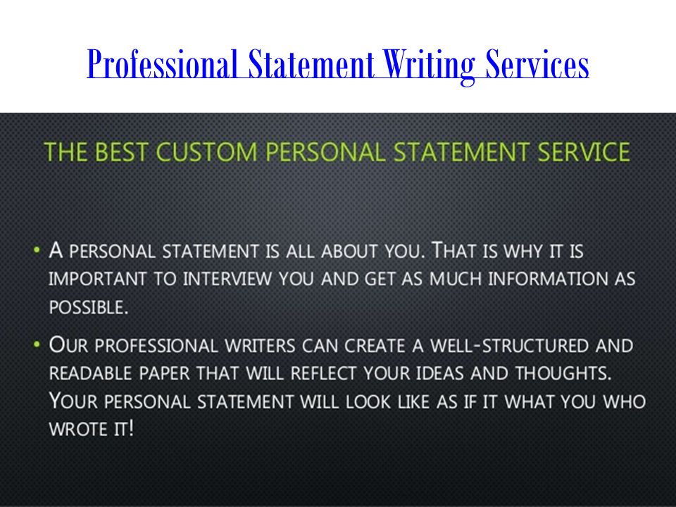 Professional Statement Writing Services