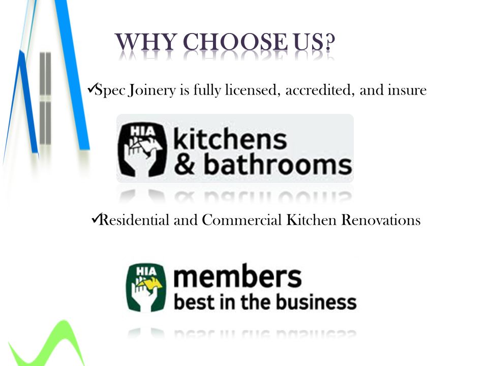 Spec Joinery is fully licensed, accredited, and insure Residential and Commercial Kitchen Renovations