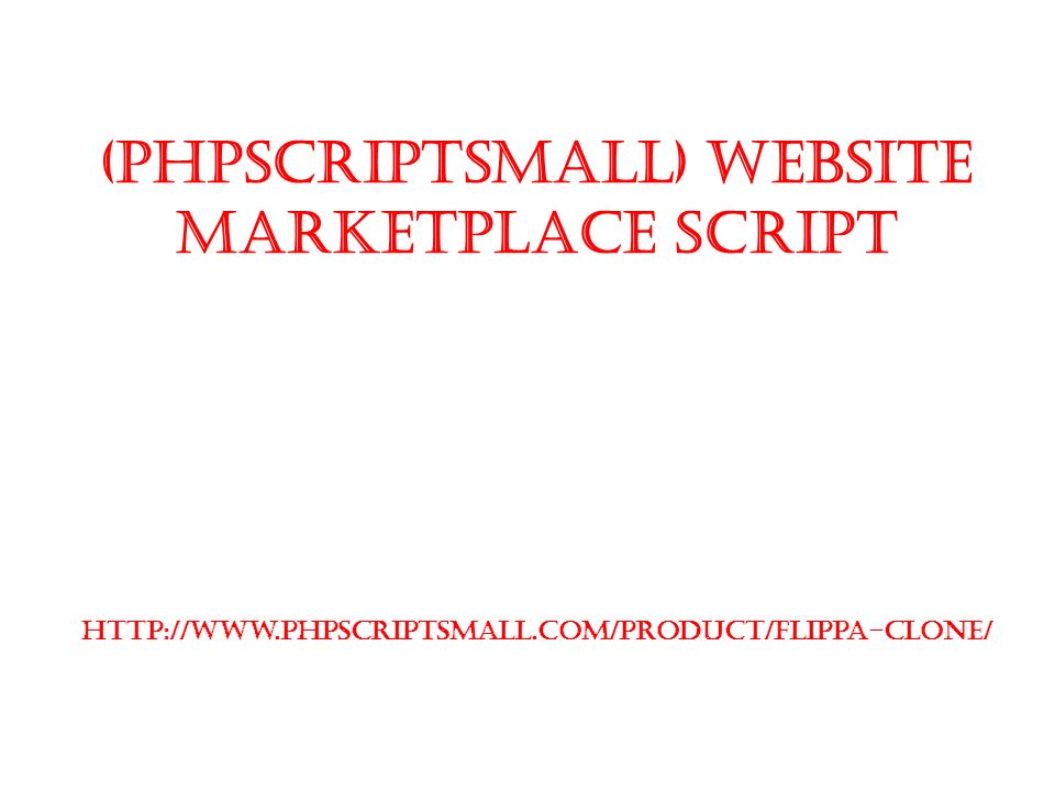 (Phpscriptsmall) Website Marketplace Script