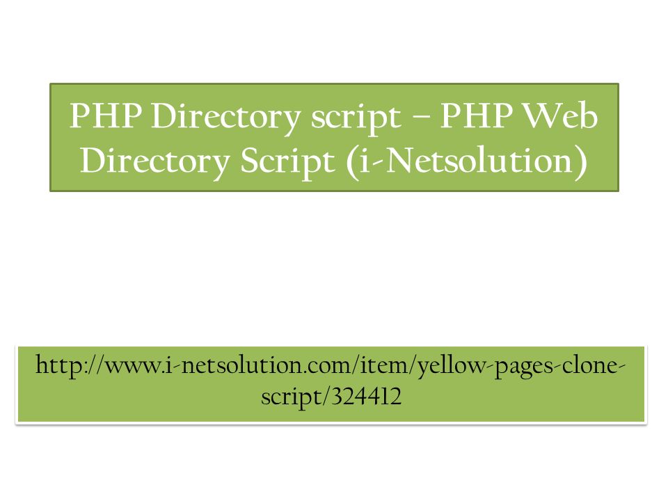 PHP Directory script – PHP Web Directory Script (i-Netsolution)   script/324412