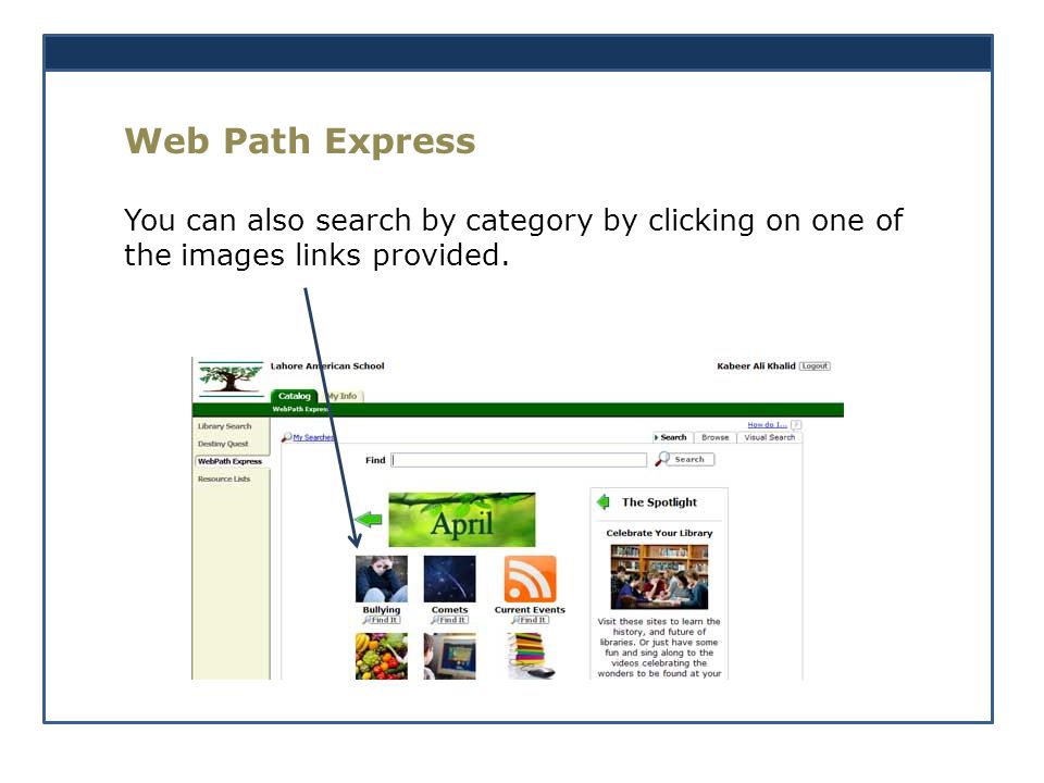 Web Path Express You can also search by category by clicking on one of the images links provided.