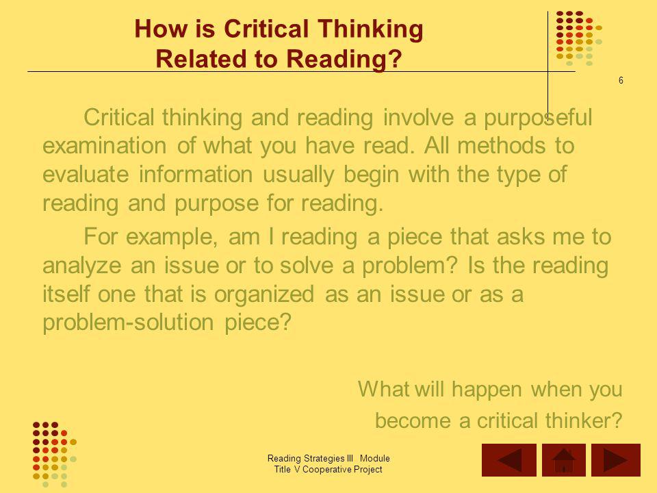 Strategies for critical thinking in learning, Part I
