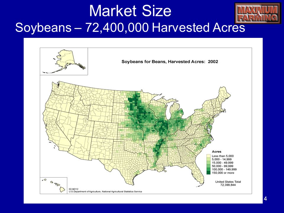 4 Market Size Soybeans – 72,400,000 Harvested Acres