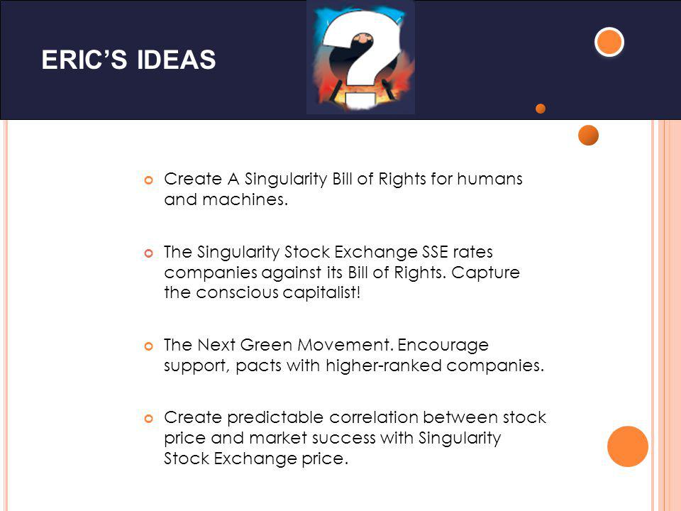 ERICS IDEAS Create A Singularity Bill of Rights for humans and machines.