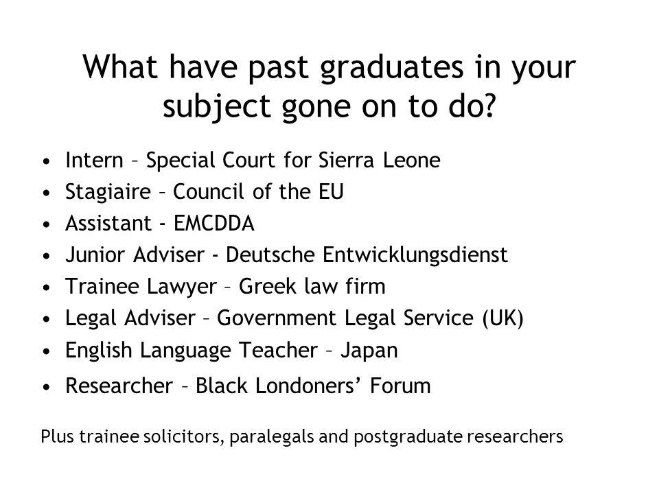 What have past graduates in your subject gone on to do.