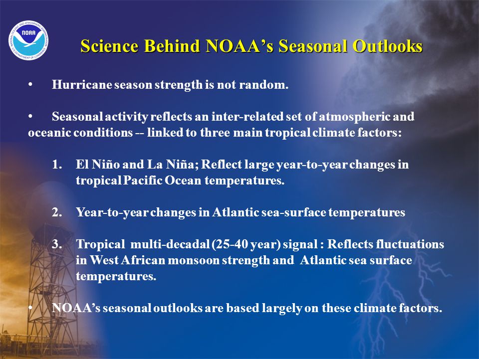 Science Behind NOAAs Seasonal Outlooks Hurricane season strength is not random.