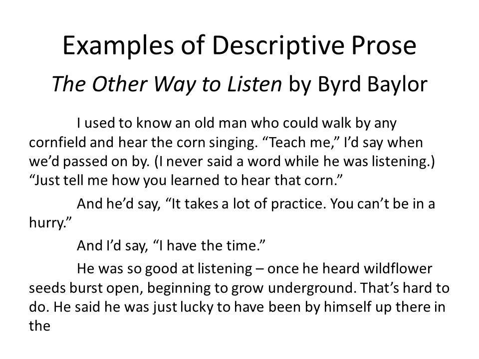 examples of prose writing examples of prose writing