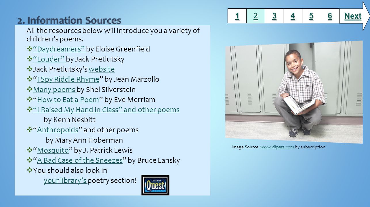 All the resources below will introduce you a variety of children’s poems.