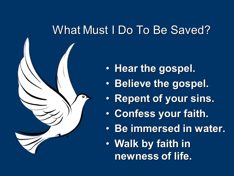 What Must I Do To Be Saved. Hear the gospel.Hear the gospel.