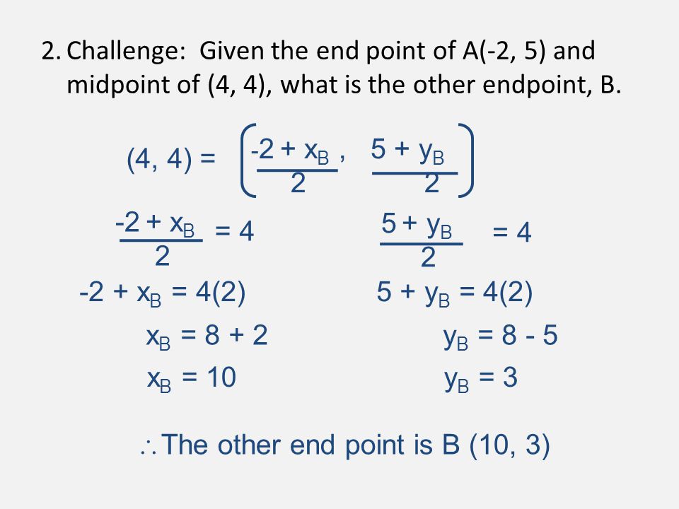 endpoint formula