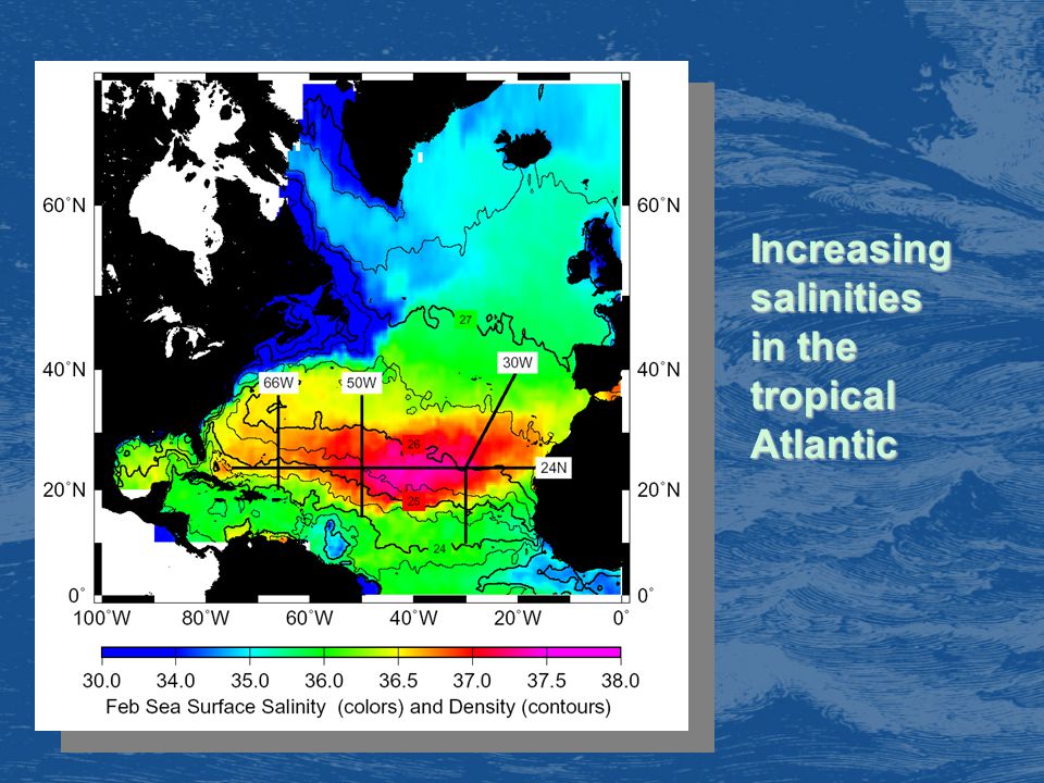 Increasing salinities in the tropical Atlantic