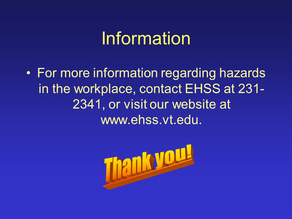 Summary Identify hazards in the workplace that could result in injury or illness.