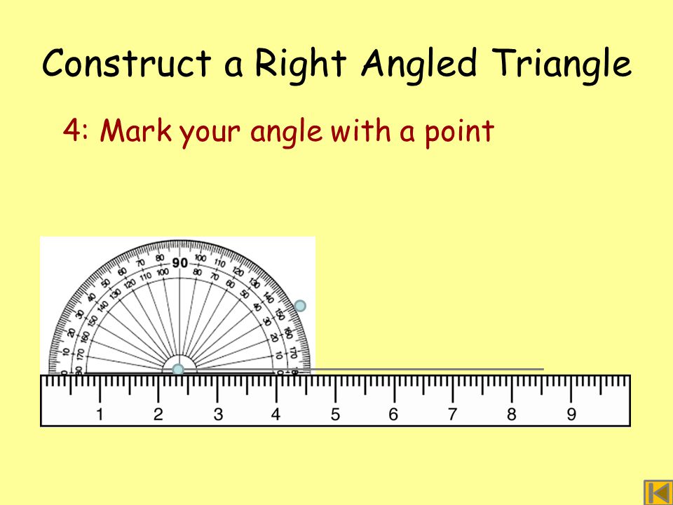 Construct a Right Angled Triangle 4: Mark your angle with a point