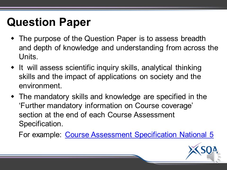 Course Assessment - Question Paper