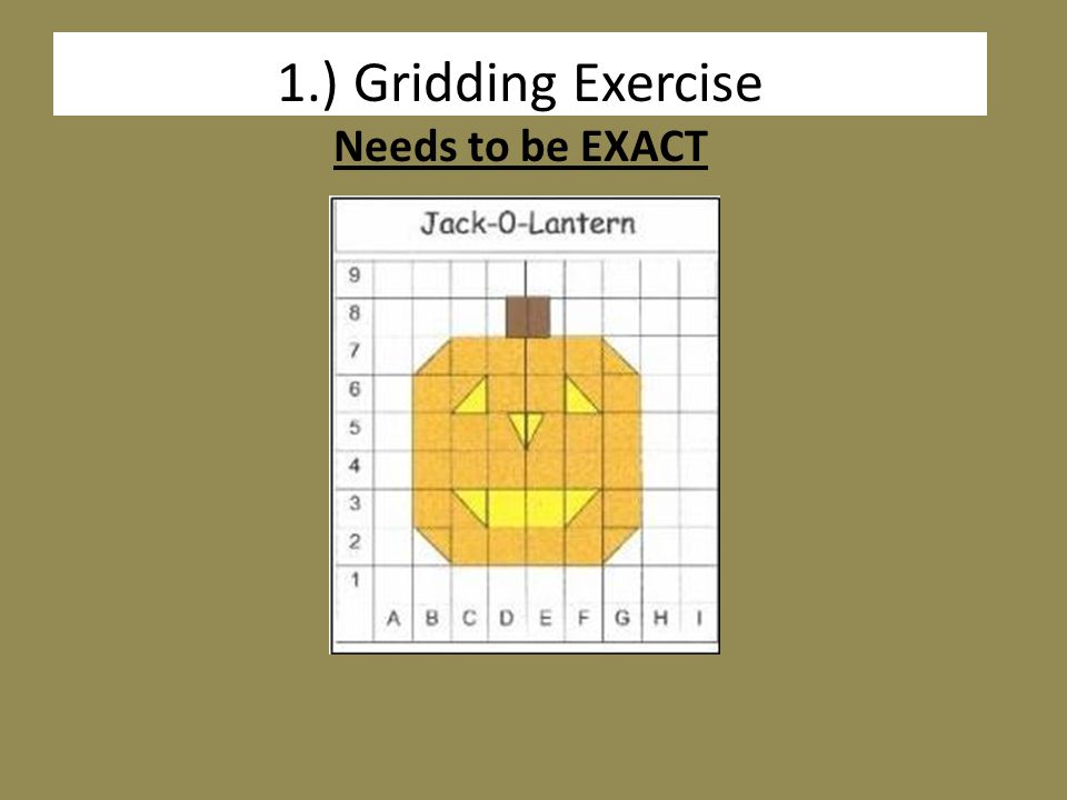 1.) Gridding Exercise Needs to be EXACT