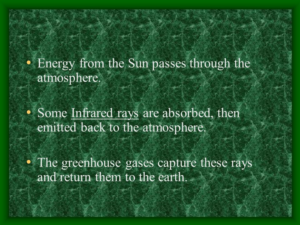 Energy from the Sun passes through the atmosphere.