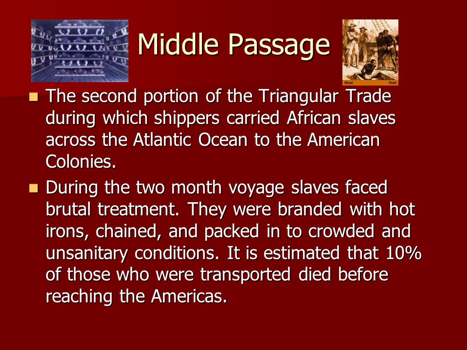 the middle passage Define middle passage: the forced voyage of enslaved africans across the atlantic ocean to the americas. the middle passage Define middle passage: the forced voyage of enslaved africans across the atlantic ocean to the americas.