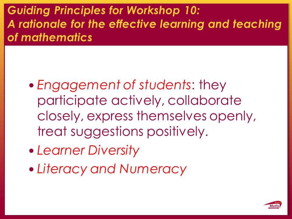 Engagement of students: they participate actively, collaborate closely, express themselves openly, treat suggestions positively.