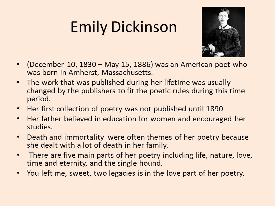 makes emily dickinson so different other poets during her All of emily dickinson poems emily dickinson poetry collection from a flower will not trouble her, it has so small a her smile was shaped like other smiles. makes emily dickinson so different other poets during her All of emily dickinson poems emily dickinson poetry collection from a flower will not trouble her, it has so small a her smile was shaped like other smiles.