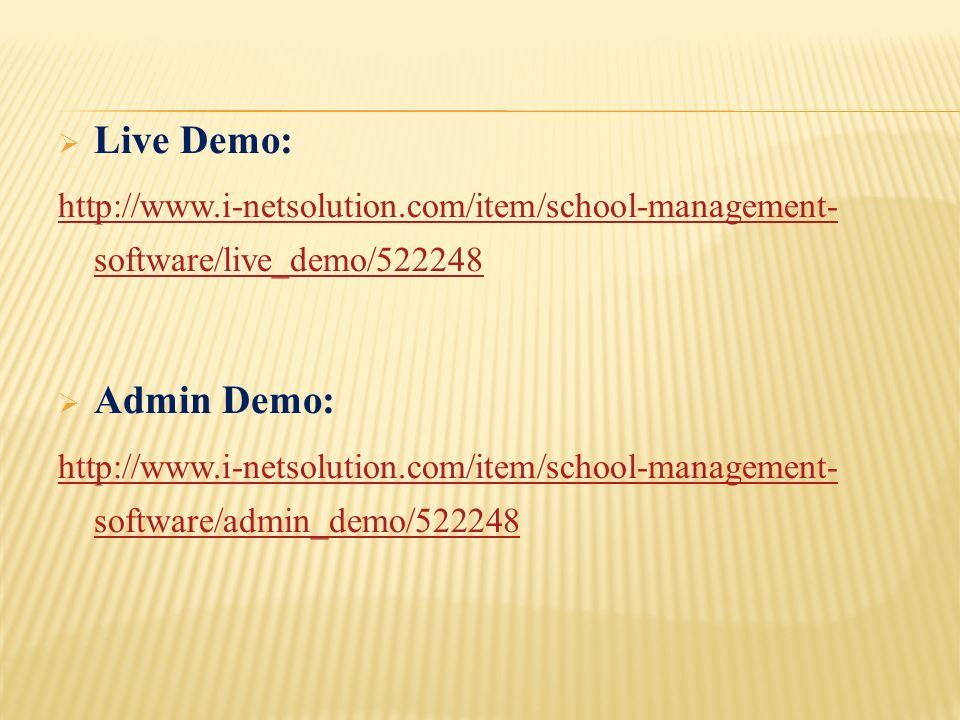  Live Demo:   software/live_demo/  Admin Demo:   software/admin_demo/522248