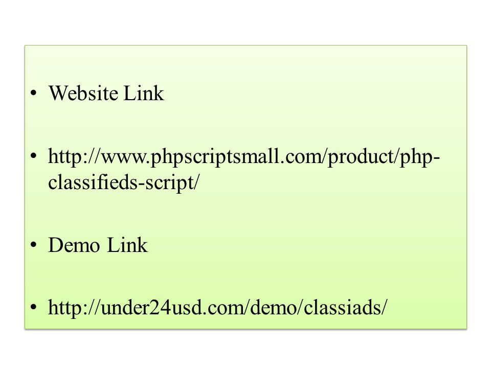 Website Link   classifieds-script/ Demo Link   Website Link   classifieds-script/ Demo Link
