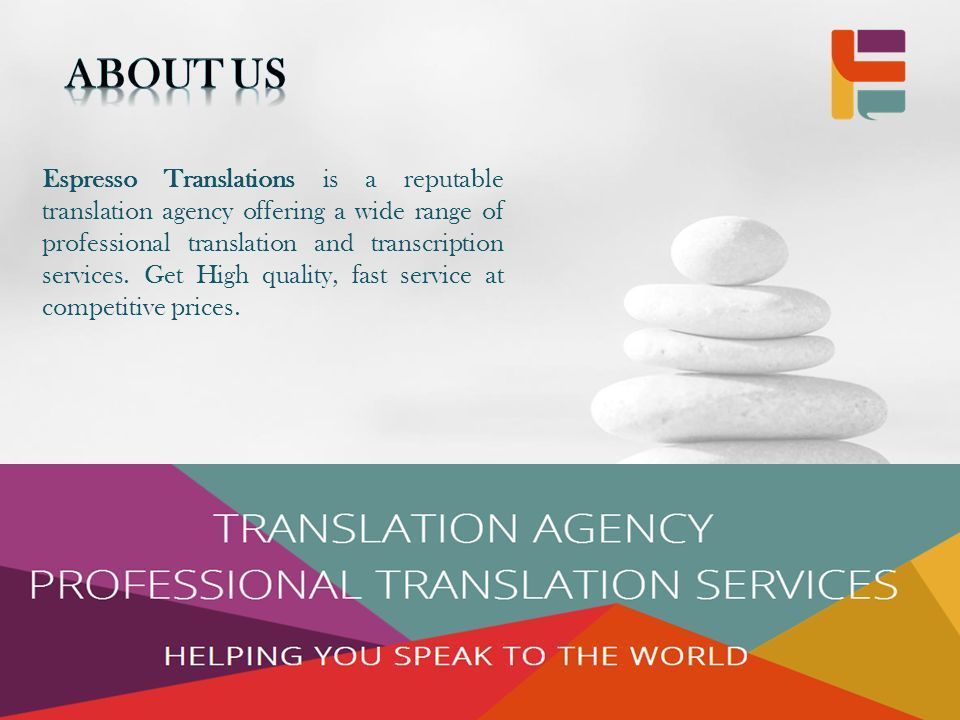 Espresso Translations is a reputable translation agency offering a wide range of professional translation and transcription services.