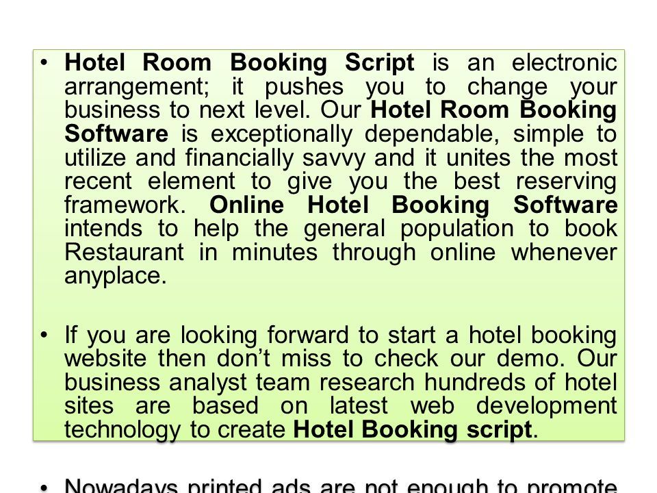 Hotel Room Booking Script is an electronic arrangement; it pushes you to change your business to next level.