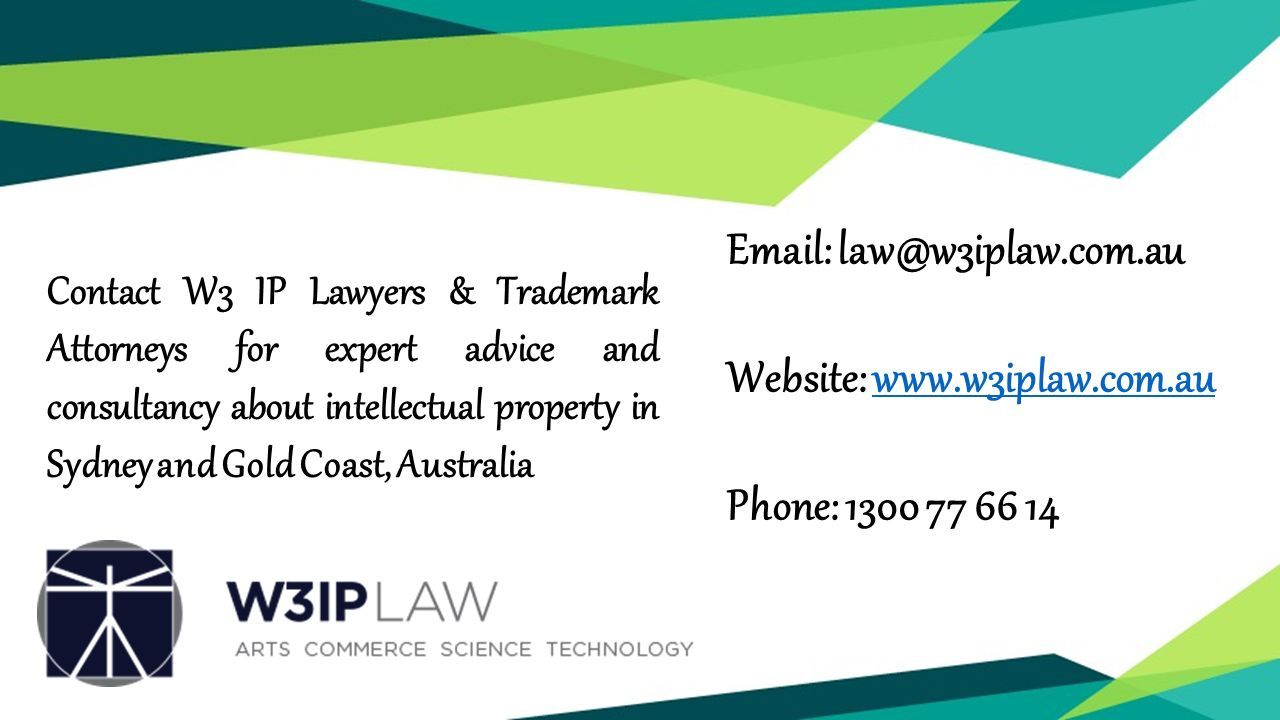 Contact W3 IP Lawyers & Trademark Attorneys for expert advice and consultancy about intellectual property in Sydney and Gold Coast, Australia   Website:   Phone: