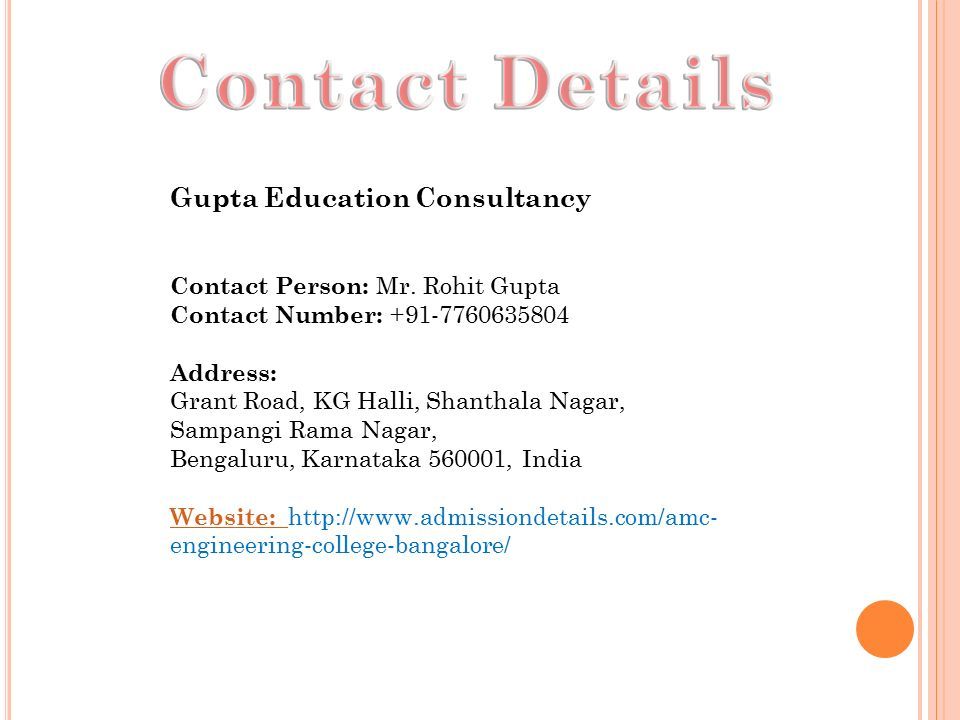 Gupta Education Consultancy Contact Person: Mr.