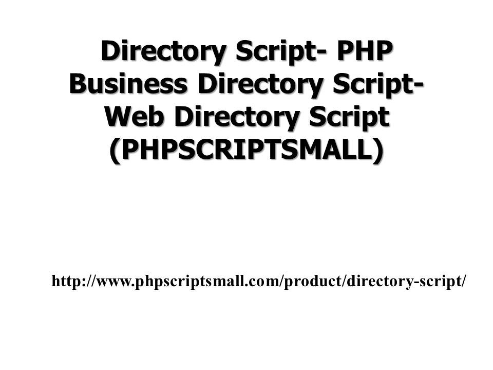 Directory Script- PHP Business Directory Script- Web Directory Script (PHPSCRIPTSMALL)