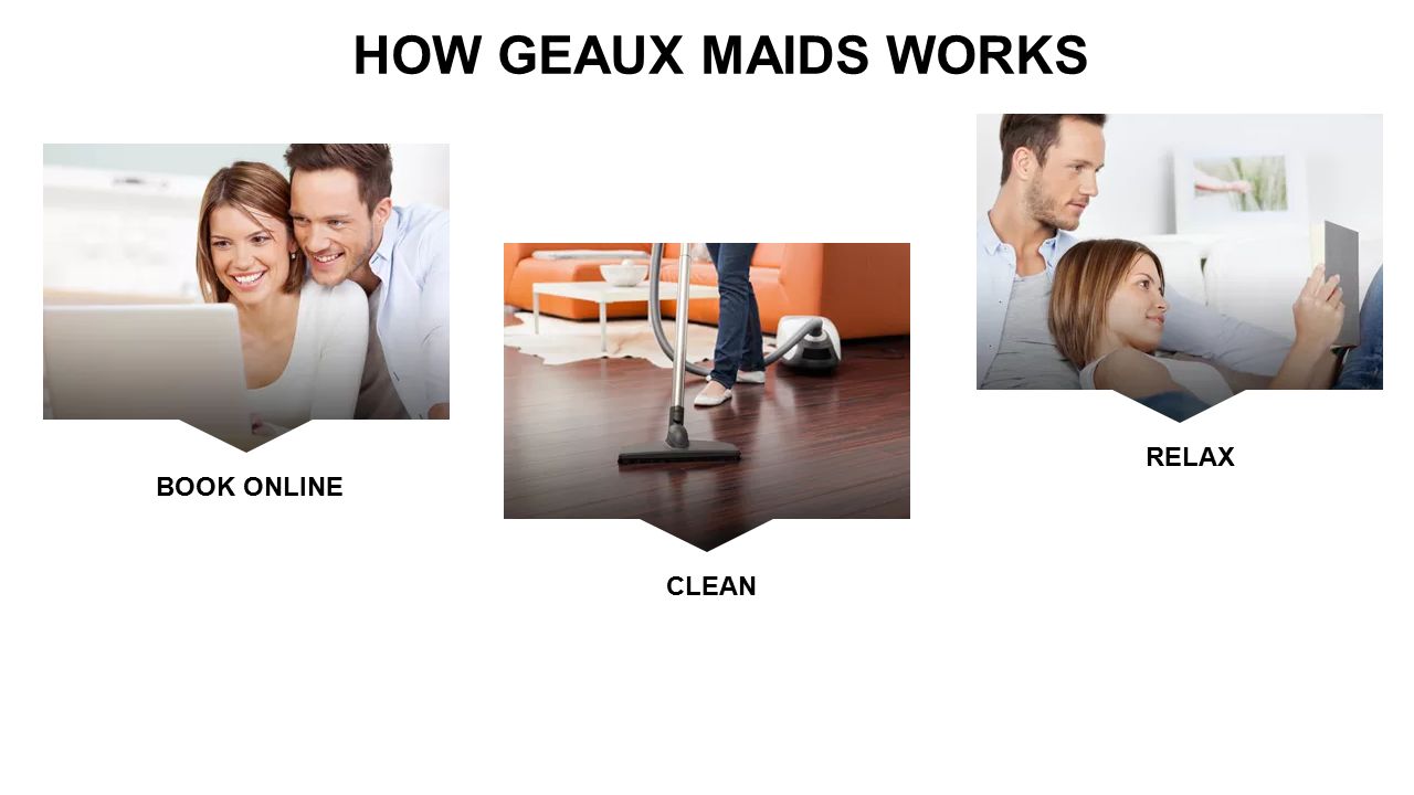HOW GEAUX MAIDS WORKS BOOK ONLINE CLEAN RELAX