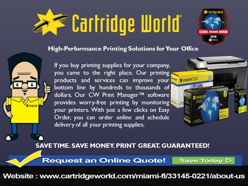 High-Performance Printing Solutions for Your Office If you buy printing supplies for your company, you came to the right place.