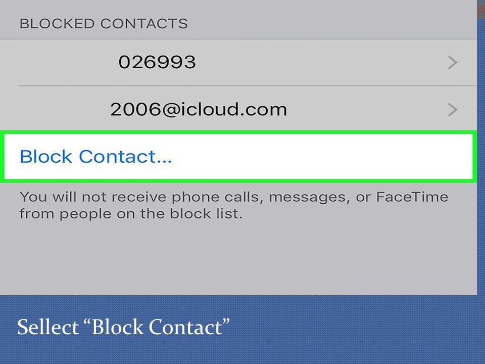 Sellect Block Contact