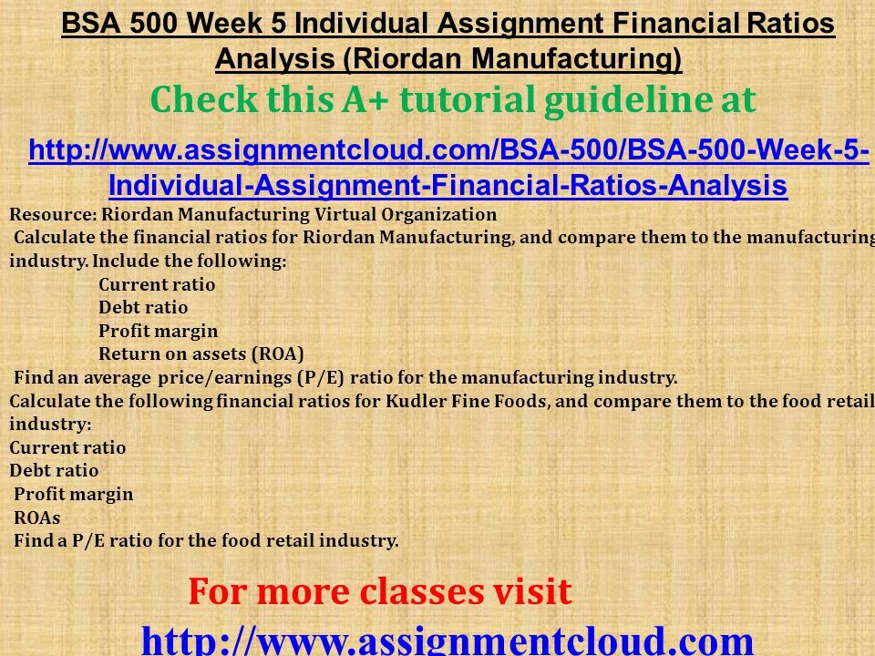 Financial Analysis Assignment