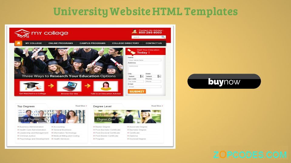 University Website HTML Templates Z O PCODES.COM