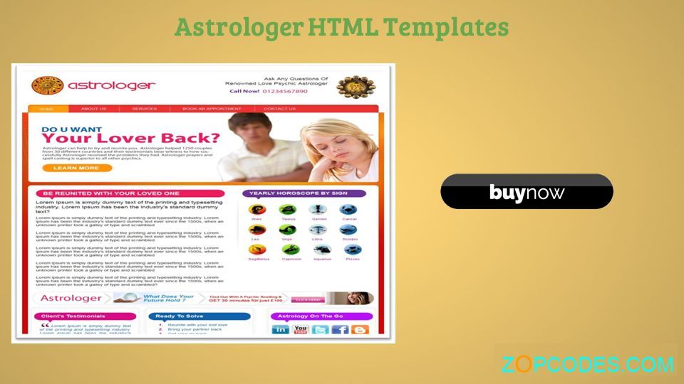 Astrologer HTML Templates Z O PCODES.COM