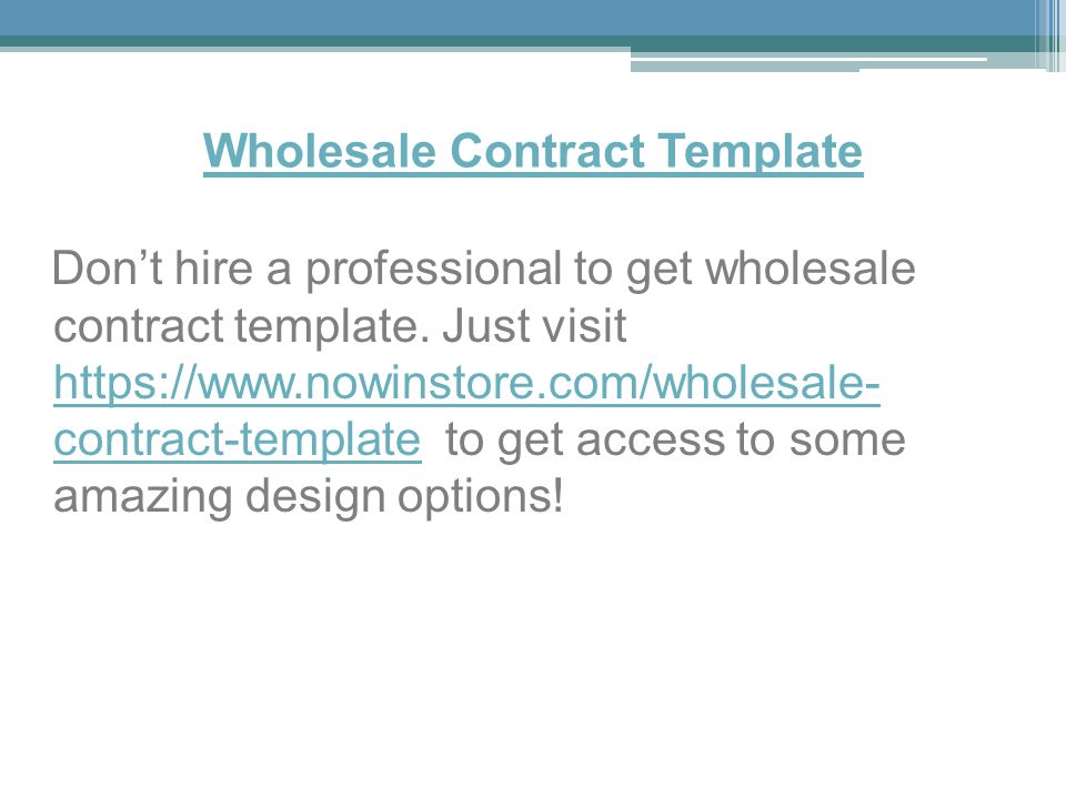 Wholesale Contract Template Don’t hire a professional to get wholesale contract template.